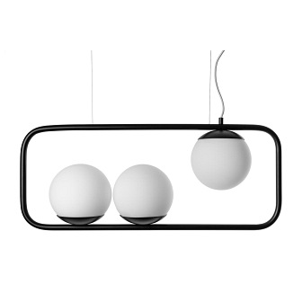 Potrójna lampa wisząca szklane klosze Runno Ummo